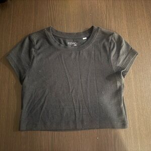 Black Short Sleeve Cropped Pacsun Top